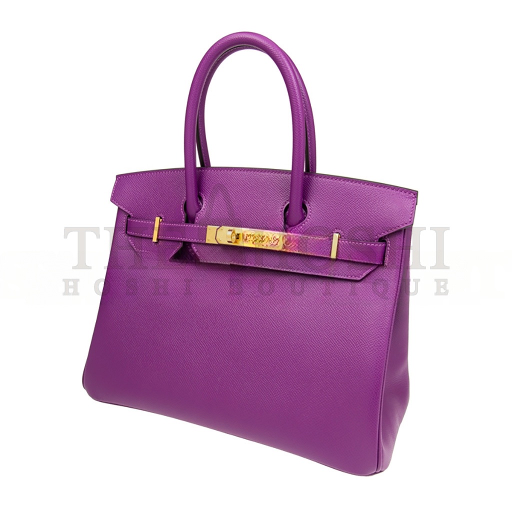 H**me5 BIRKIN 30 TOGO LEATHER ANEMONE PURPLE GOLD BUCKLE BAG BK30P9EPGP (30*23*15cm) Master Quality